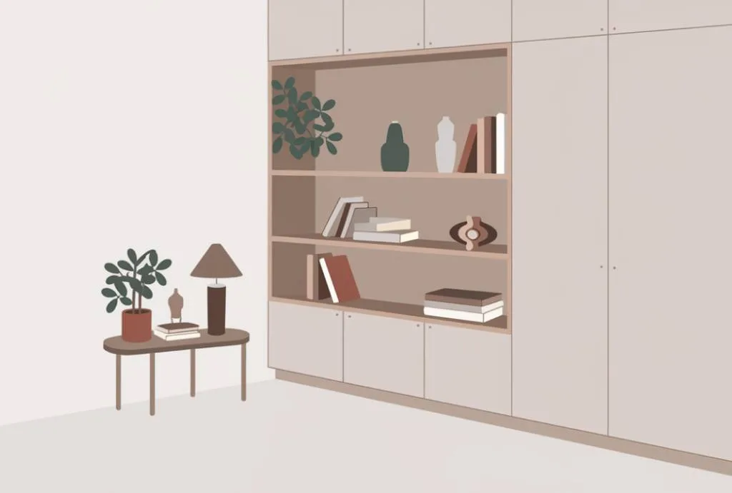 Bibliothèque intégrée en chêne pour agencement intérieur Montauban