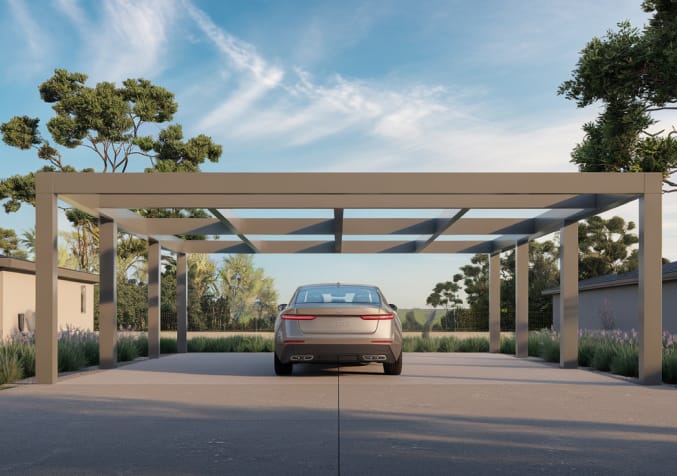 Carport à Montauban avec toiture en polycarbonate