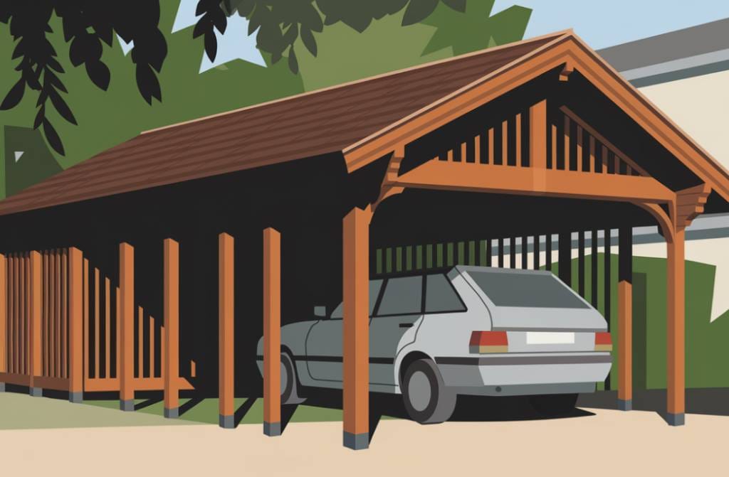 Carport à Montauban installé pour abriter deux véhicules