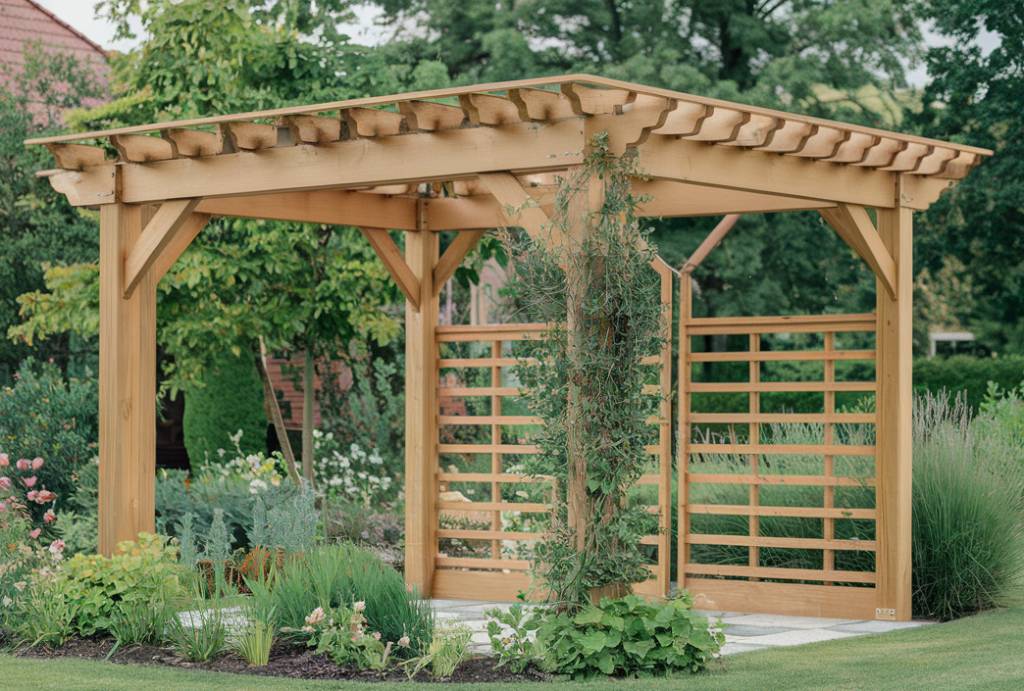 Exemple de pergola à Montauban pour coin repas extérieur